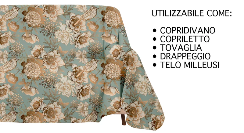 Telo Arredo in Cotone Stampa Digitale Grandfoulard Made in Italy Il Gruppone