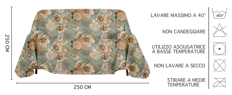 Telo Arredo in Cotone Stampa Digitale Grandfoulard Made in Italy Il Gruppone