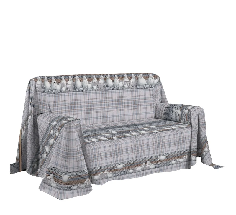 Telo arredo cotone Fantasia Pecorelle copritutto grandfoulard Made in italy