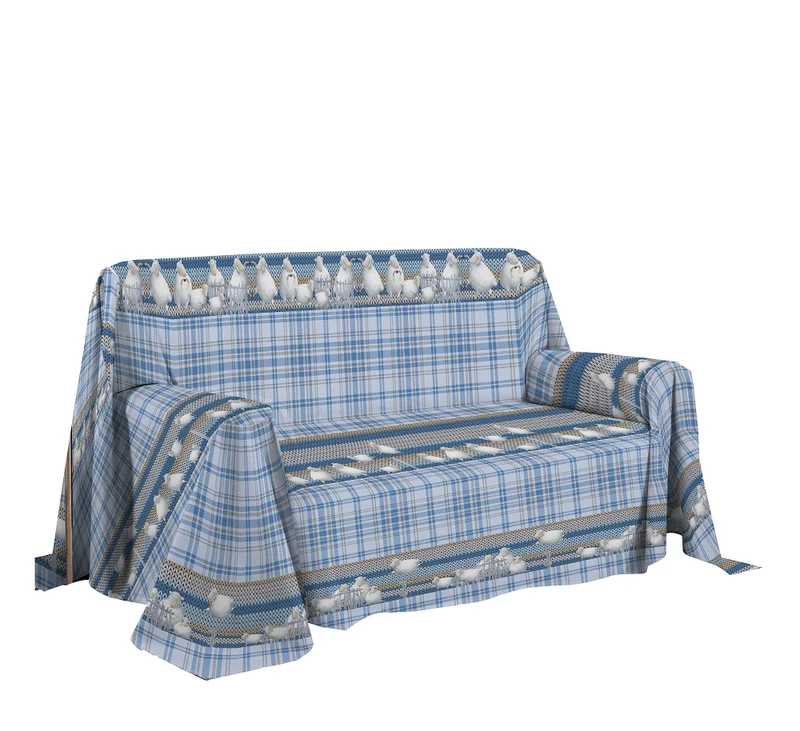 Telo arredo cotone Fantasia Pecorelle copritutto grandfoulard Made in italy