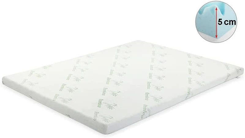 Topper Memory Foam 7 Zone 5 cm ad Alta Densità con Rivestimento in Bamboo Sfoderabile Il Gruppone
