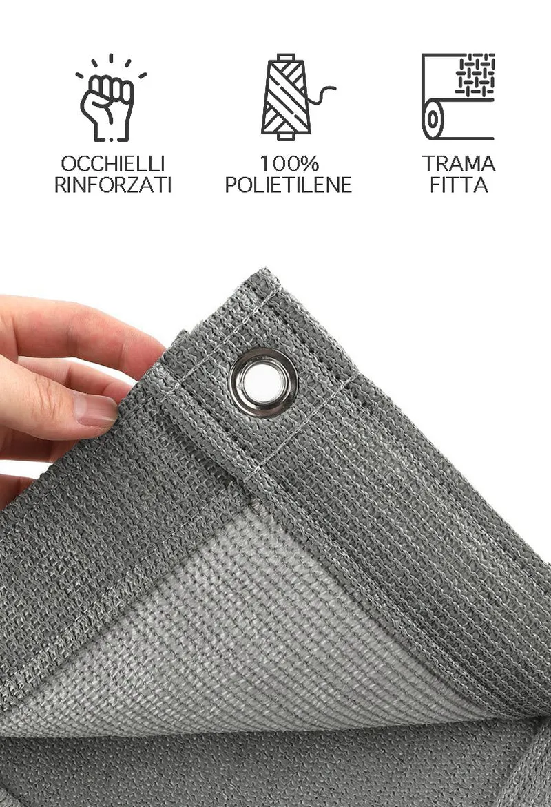 Telo Copribalcone in HDPE Tinta Unita Frangivento e Frangivista con Occhielli Il Gruppone