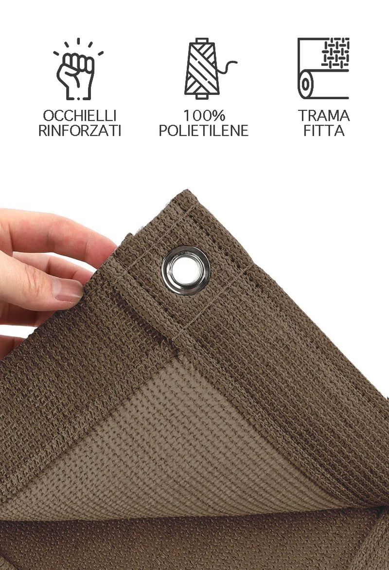 Telo Copribalcone in HDPE Tinta Unita Frangivento e Frangivista con Occhielli Il Gruppone