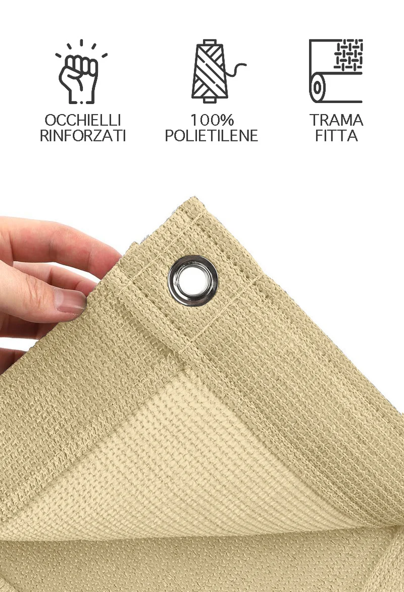 Telo Copribalcone in HDPE Tinta Unita Frangivento e Frangivista con Occhielli Il Gruppone