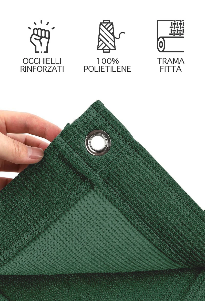 Telo Copribalcone in HDPE Tinta Unita Frangivento e Frangivista con Occhielli Il Gruppone
