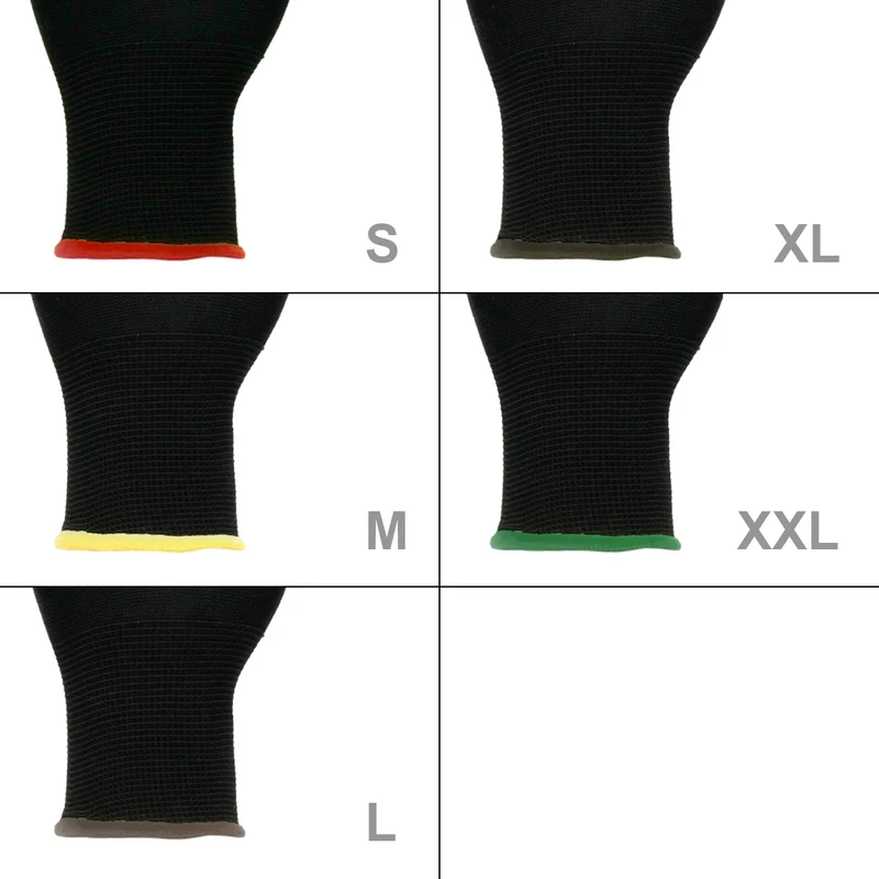 Arbeitshandschuhe 36 Paar mit PU-Beschichtung Schwarz Größe L