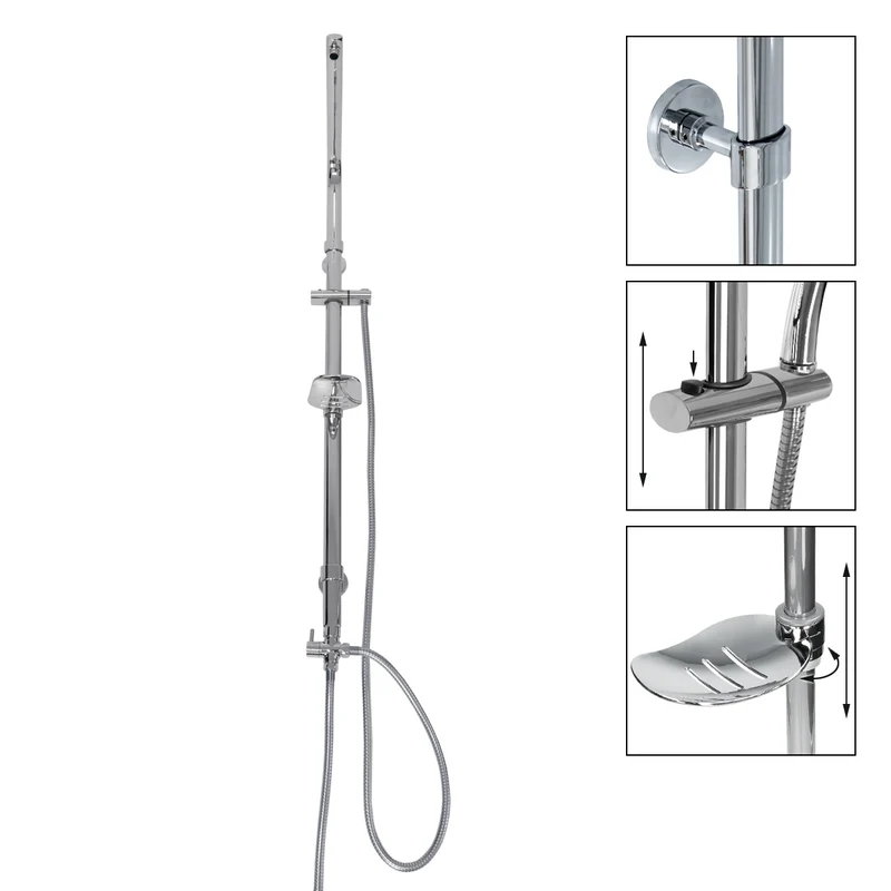 Duscharmatur 105 cm chrom für Regenduschen Oval