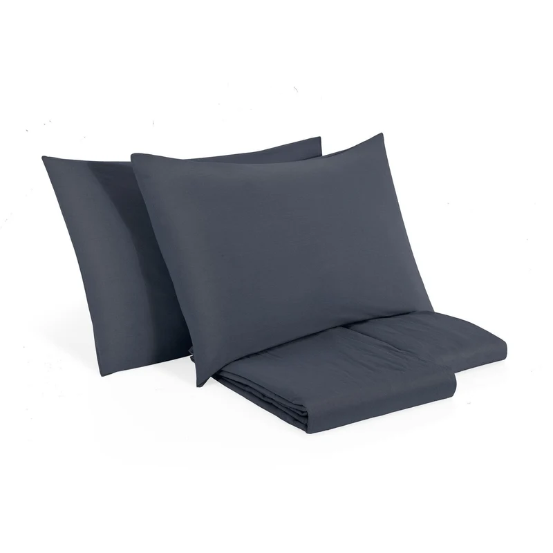 Completo Copripiumino in Puro Cotone StoneWashed No Stiro - Senna