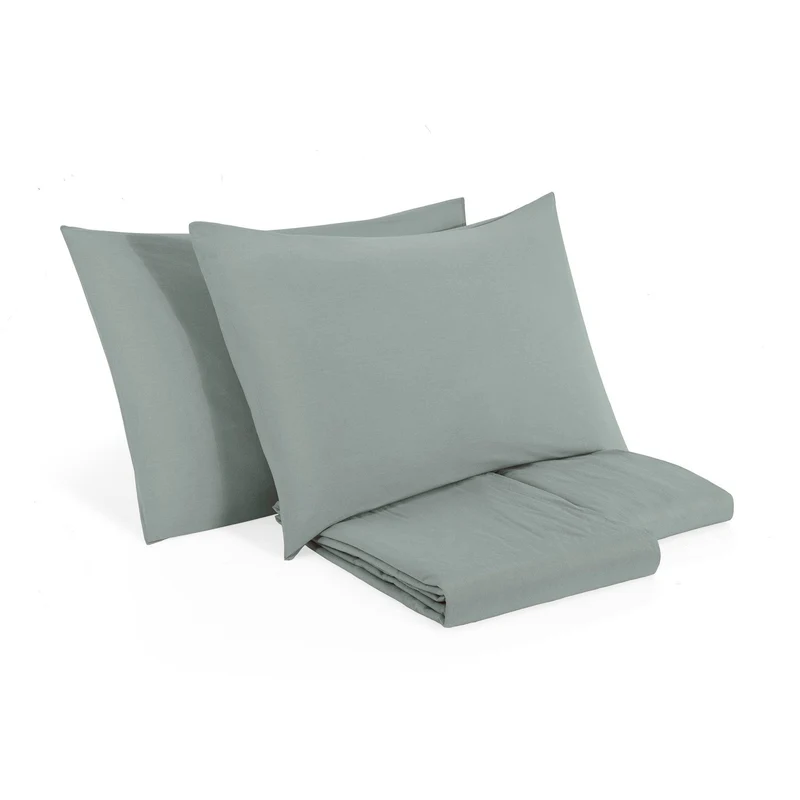 Completo Copripiumino in Puro Cotone StoneWashed No Stiro - Senna