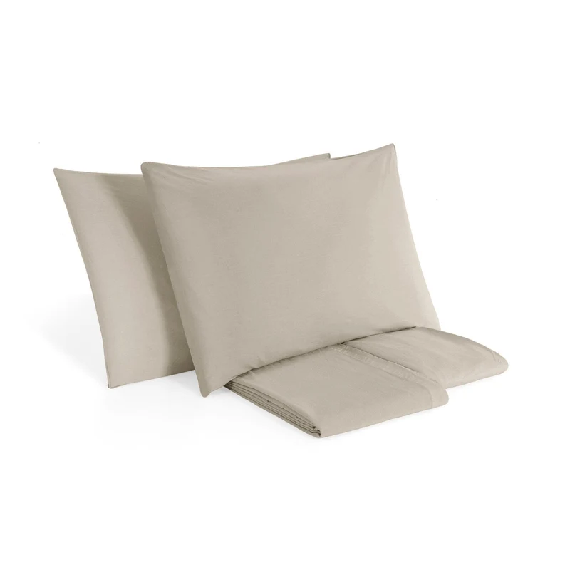 Completo Lenzuola in Puro Cotone StoneWashed No Stiro - Senna