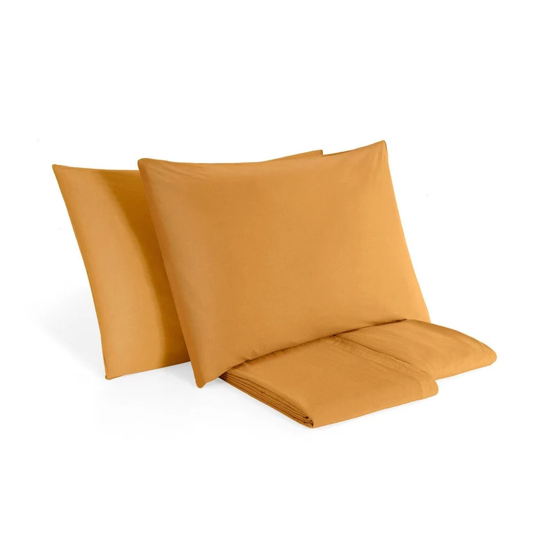 Completo Lenzuola in Puro Cotone StoneWashed No Stiro - Senna