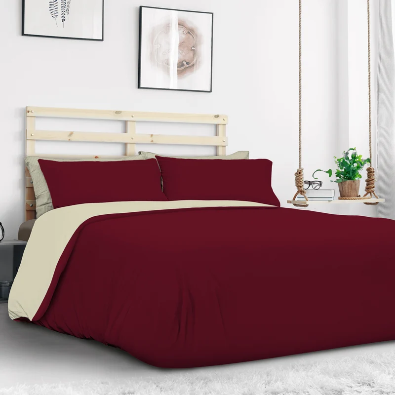 Completo Copripiumino Double face in Jersey di cotone pettinato - Bicolor