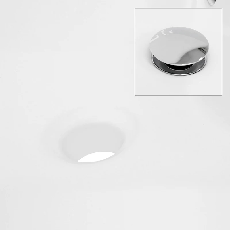Waschbecken Rund mit Überlauf Ø 46x15,5 cm Weiß aus Keramik LuxeBath