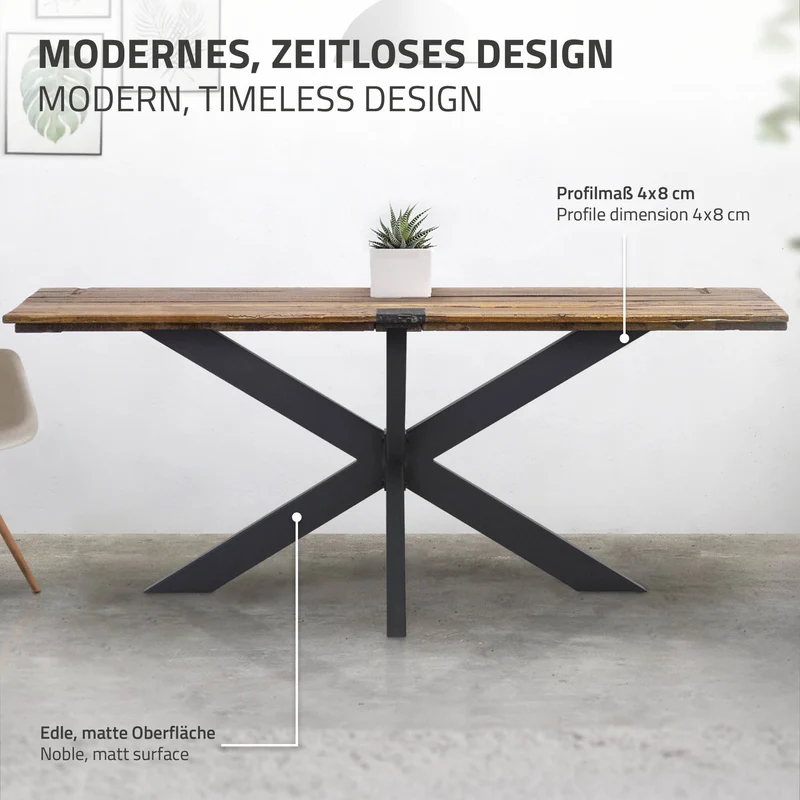 Tischbeine Tischgestell X-Design 78 x 71 x 120 cm Schwarz aus Metall ML-Design