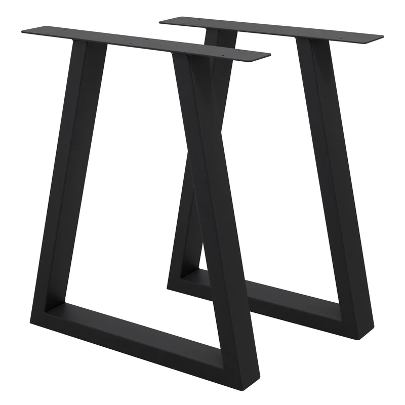 Tischbeine Tischgestell 2er Set Trapez-Design aus Stahl ML-Design