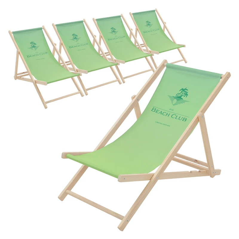 ECD Germany | Gartenliege klappbar aus Holz mit Floral Muster Strandliege Strandstuhl Sonnenliege