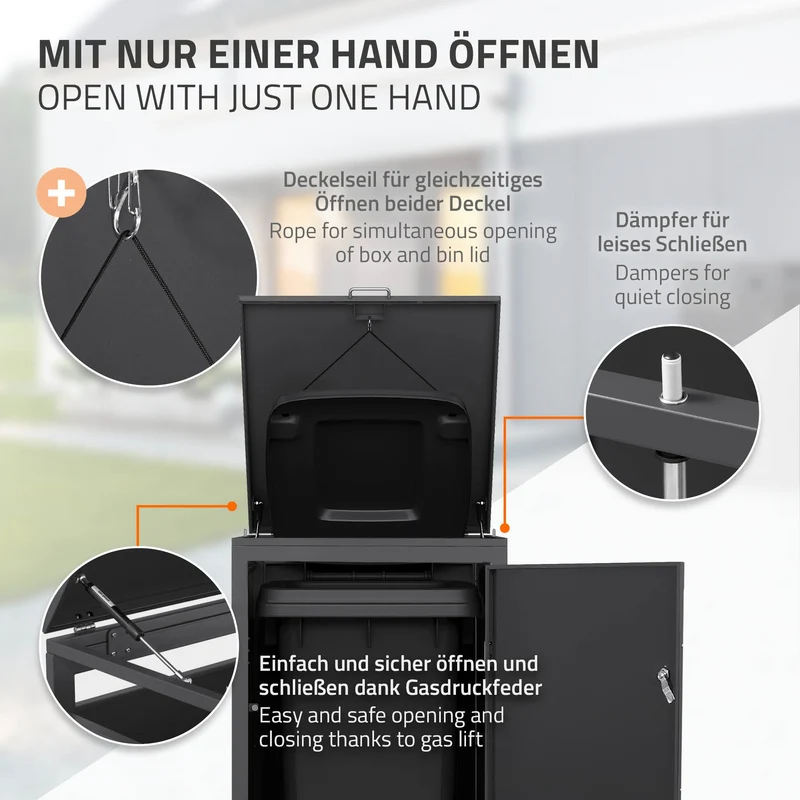 Mülltonnenbox Mülltonnenverkleidung für bis zu 4 Tonnen je 240L aus Stahl