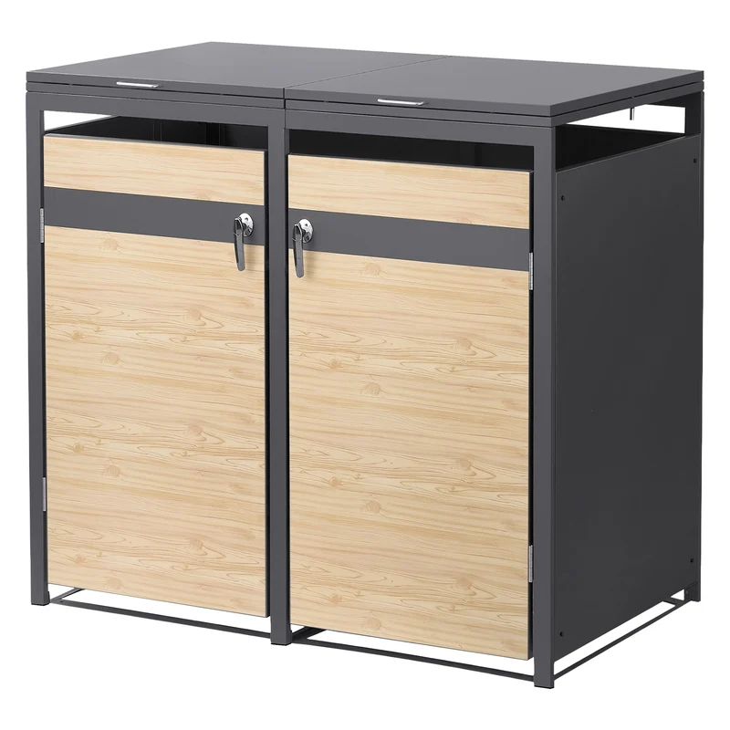 Mülltonnenbox Mülltonnenverkleidung für bis zu 4 Tonnen je 240L aus Stahl