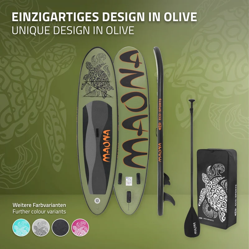 Stand Up Paddle aufblasbares SUP Board Maona 308x76x10 cm in Rosa aus PVC inkl. Pumpe und Tragetasche