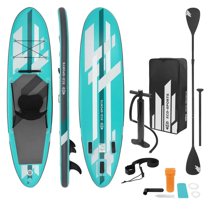 Stand Up Paddle aufblasbares SUP Board mit Kajak Sitz 320x82x15 cm aus PVC inkl. Pumpe und Tragetasche