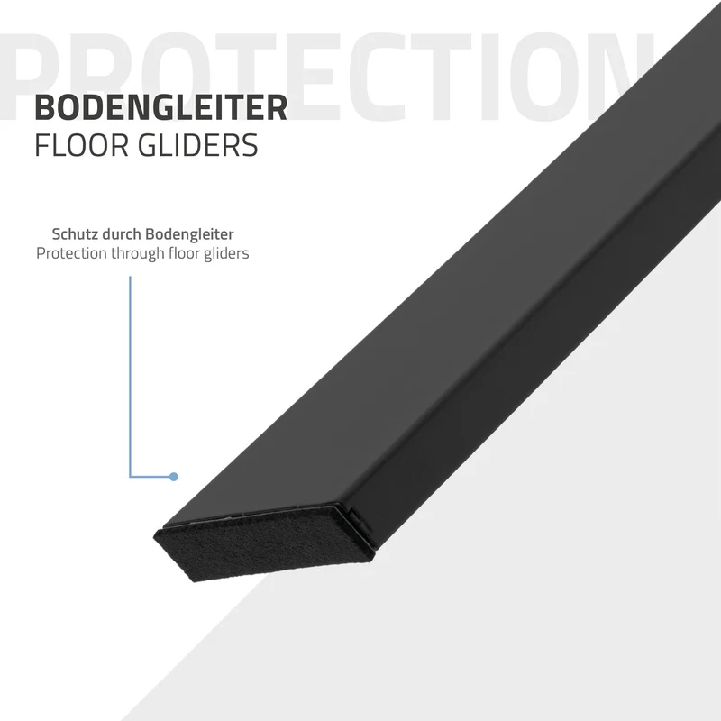 B-Ware Tischbeine 2er Set 90x72 cm Schwarz matt aus Stahl ML-Design