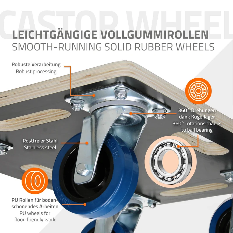 Rollbrett Möbelroller 35 x 50 cm aus Multiplex Tragkraft 800 kg
