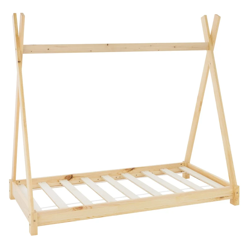 Kinderbett Tipi aus Kiefernholz mit Lattenrost & Wahlweise Matratze ML-Design