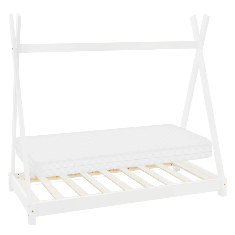 Kinderbett Tipi aus Kiefernholz mit Lattenrost & Wahlweise Matratze ML-Design