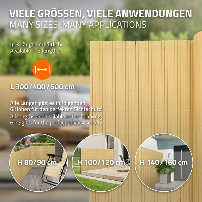 Sichtschutzmatte Sichtschutzzaun PVC Bamus UV-Schutz