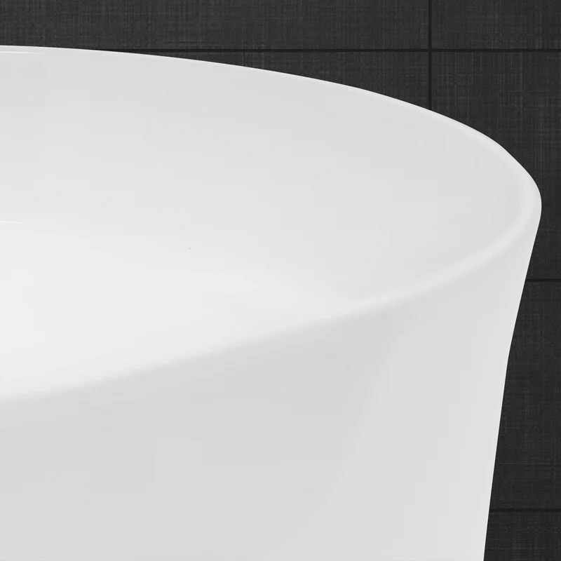 Waschbecken Oval ohne Überlauf 60,5x38x12,5 cm Weiß aus Keramik LuxeBath