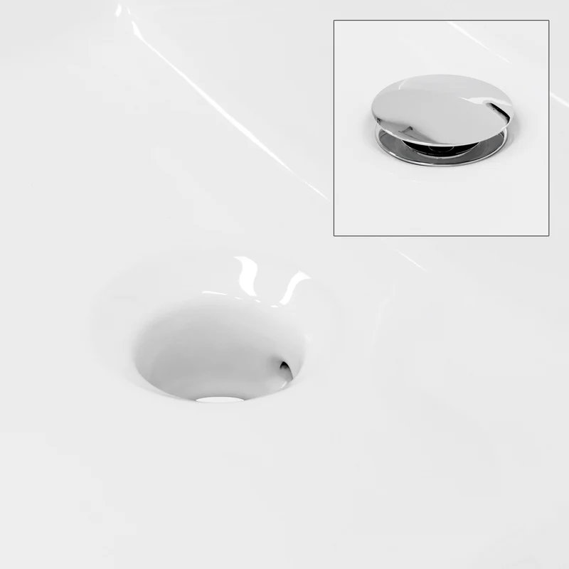 Waschbecken Eckig mit Überlauf 515x360x130 mm Weiß aus Keramik LuxeBath