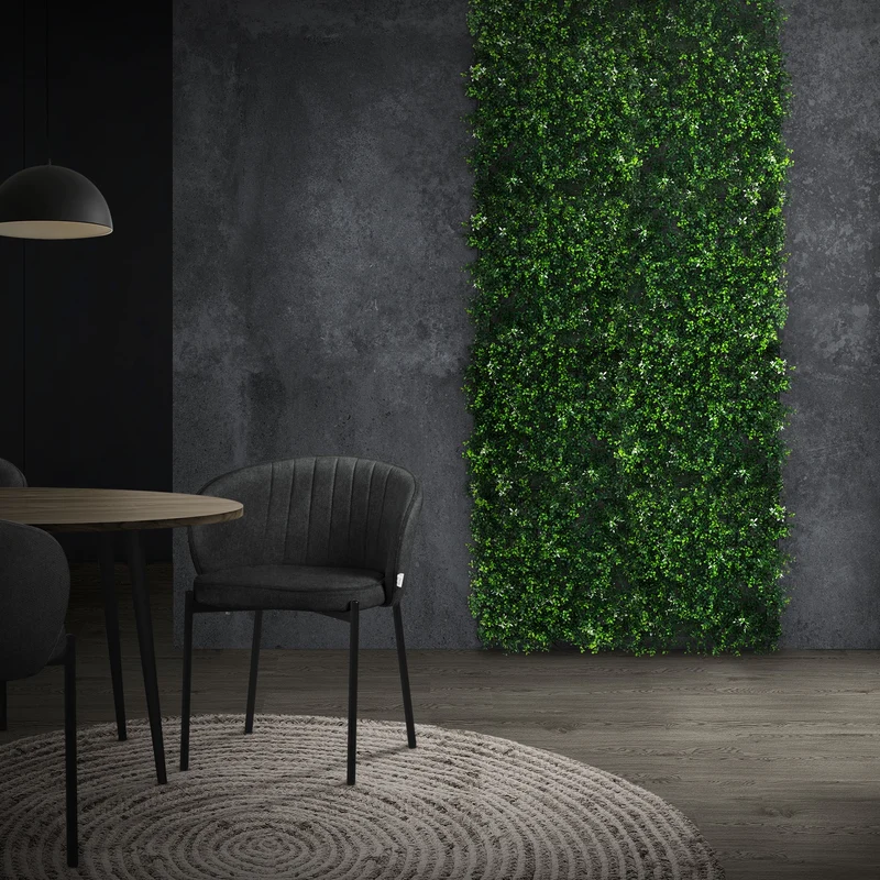 ECD Germany | Künstliche Pflanzenwand Pachysandra 4er Set 50x50 cm Grün Kunstpflanzen Wandpaneele Indoor Outdoor Blumenwand Sichtschutz Wandpflanzen