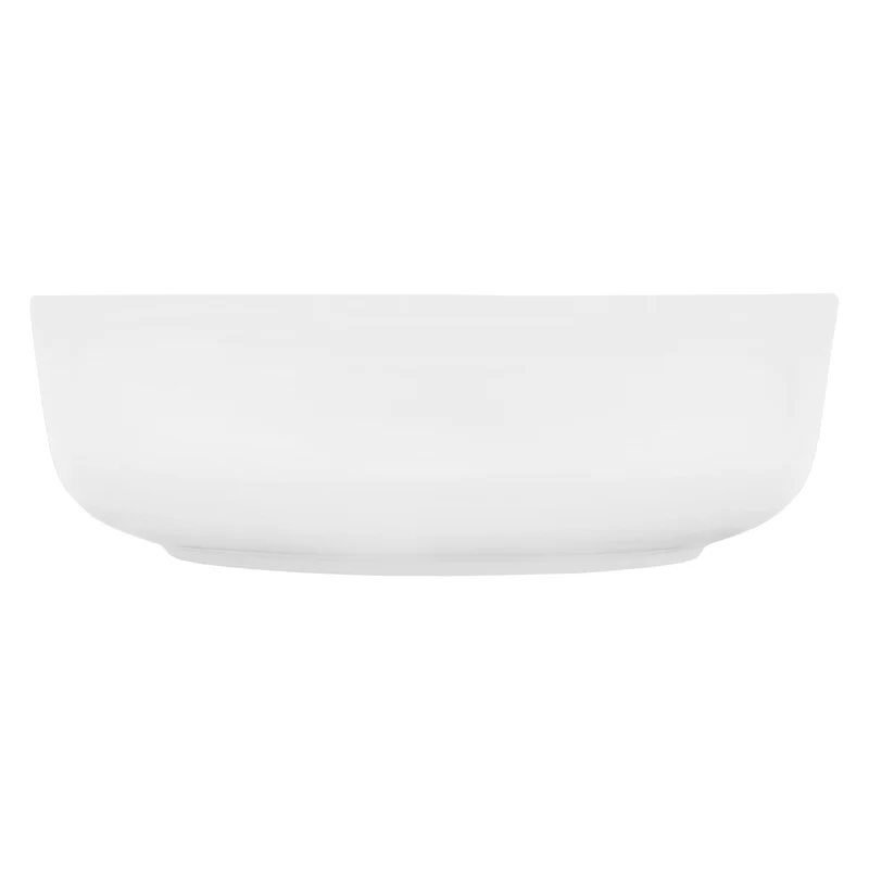 Waschbecken Rund ohne Überlauf Ø 40x13,5 cm Weiß aus Keramik LuxeBath