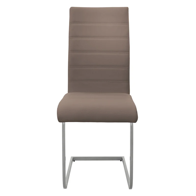 6er Set Esszimmerstuhl Freischwinger Rückenlehne Braun Kunsterlederbezug ML-Design