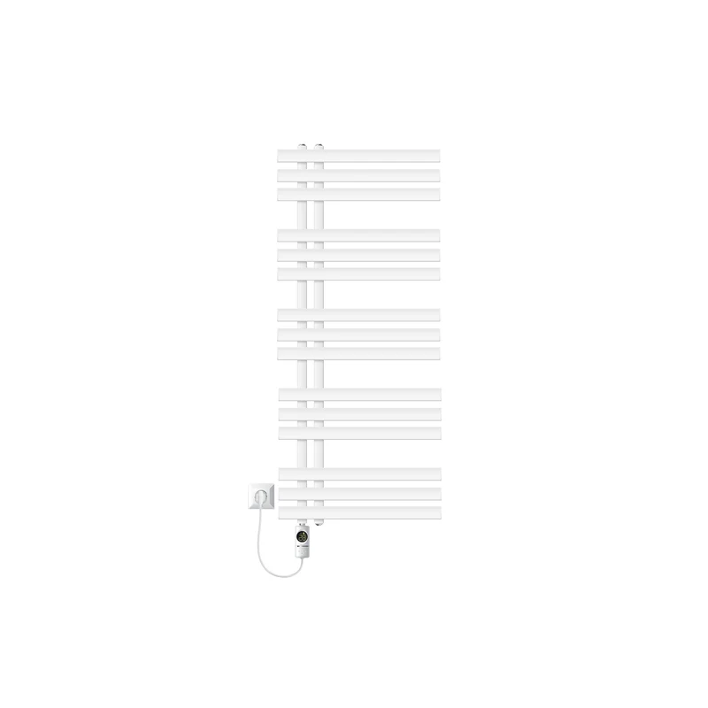 Badheizkörper Mittelanschluss 500x1200 mm Weiß mit Heizstab 1200W LuxeBath
