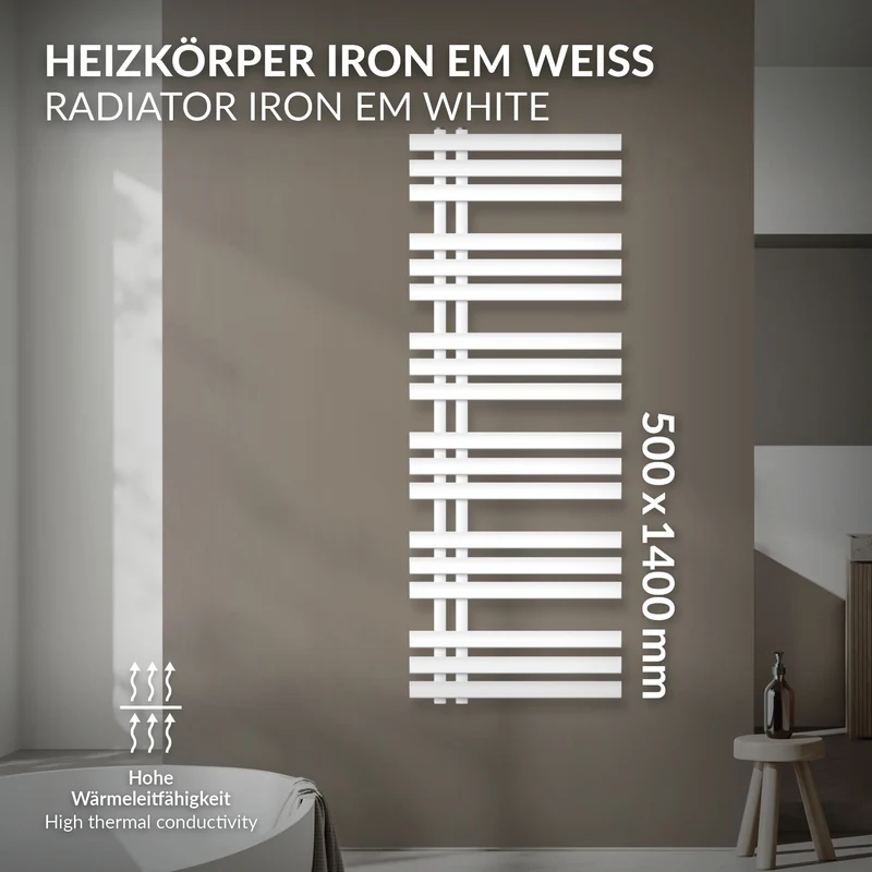 Badheizkörper Iron EM 500x1400 mm Weiß