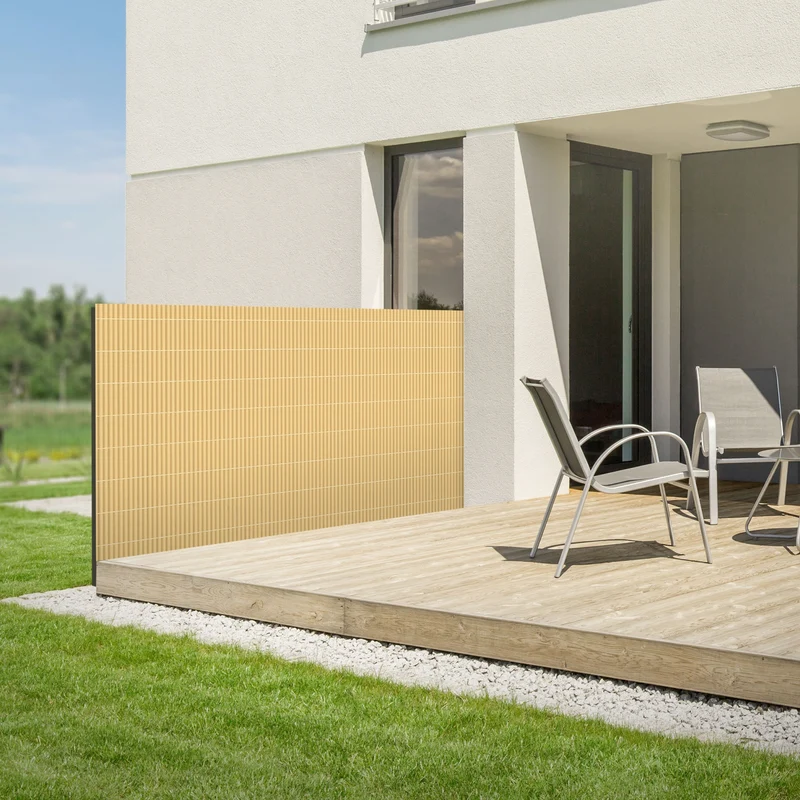 Sichtschutzmatte 120x600 cm Sichtschutzzaun Windschutz Balkonschutz PVC Bambus UV-beständig