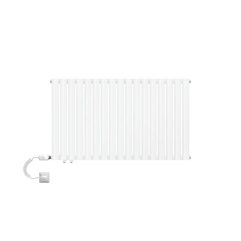 Elektrischer Badheizkörper Einlagig Horizontal mit Heizstab 300W 600x1020 mm Weiß LuxeBath