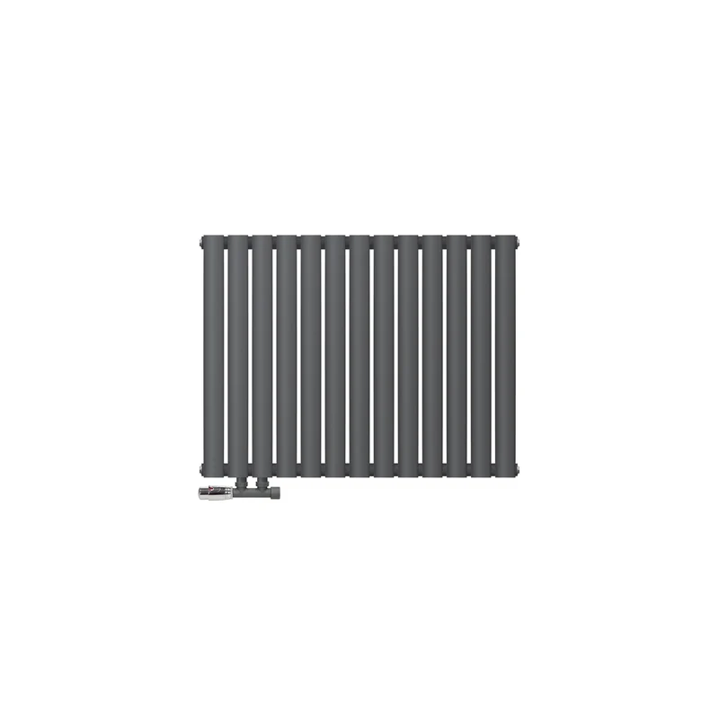Paneelheizkörper Einlagig 600x780 mm Anthrazit inkl. Wand Anschlussgarnitur ML-Design