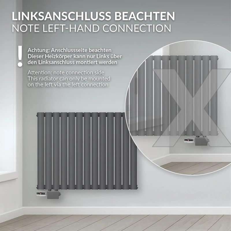 Paneelheizkörper Einlagig 600x1020 mm Anthrazit ML-Design