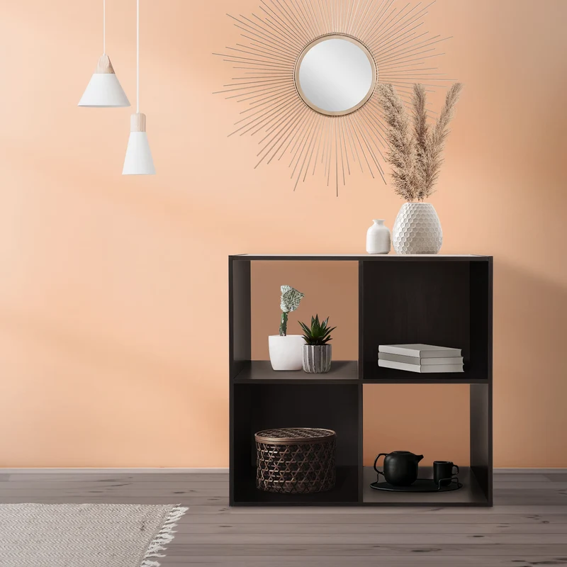 Bücherregal mit vier Fächern 70x33,5x70 cm Dunkelbraun aus Holz ML-Design