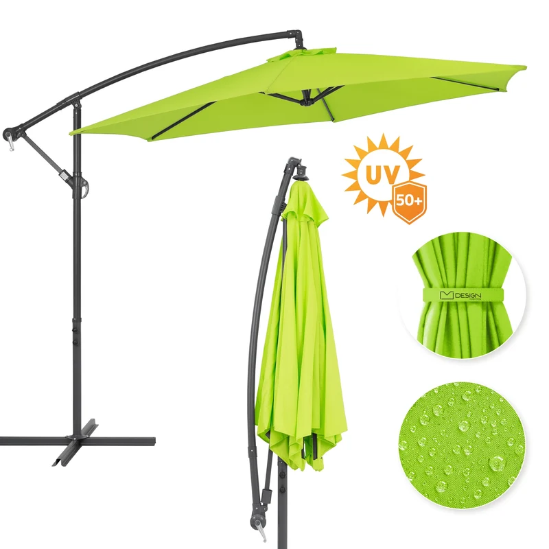 Sonnenschirm mit Kurbel Grün Ø 300 cm inkl. Abdeckung