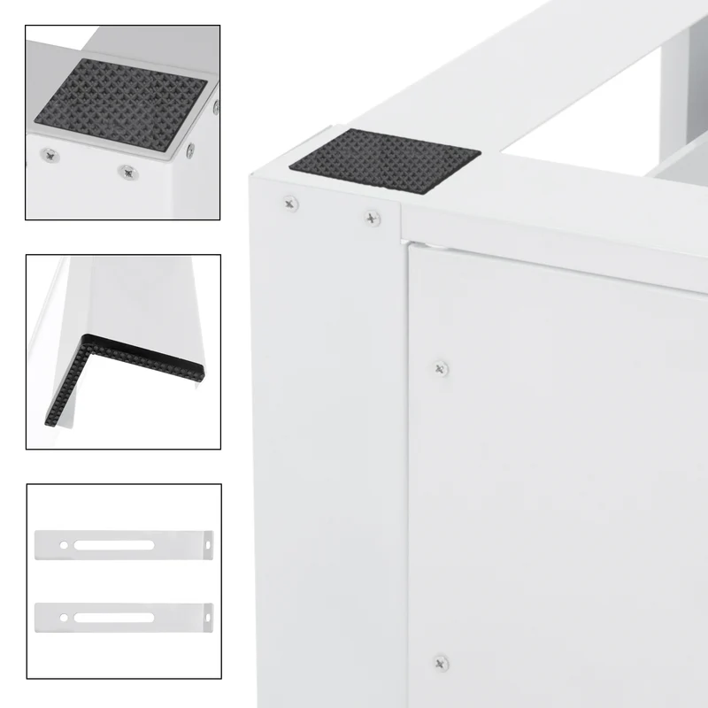 Waschmaschinen Untergestell Unterschrank 58x45x26 cm mit Schublade in Weiß ML-Design