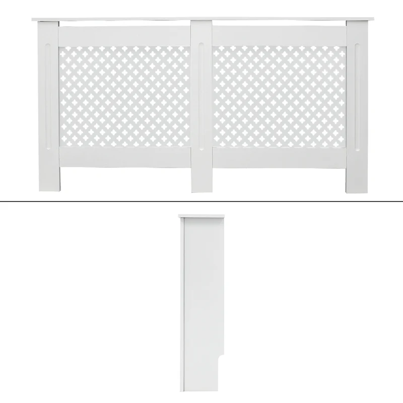Heizkörperverkleidung 152x19x82 cm Raute Weiß aus MDF
