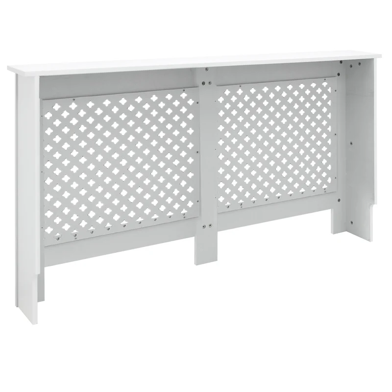Heizkörperverkleidung 152x19x82 cm Raute Weiß aus MDF