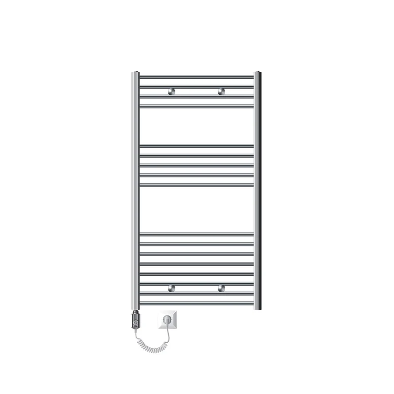 Badheizkörper mit Heizstab 1200W 750x1200 mm Chrome gerade mit Seitenanschluss