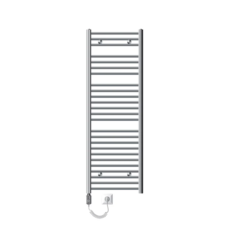 Badheizkörper Elektrisch mit Heizstab 1200W 500x1500 mm Chrome gebogen mit Seitenanschluss