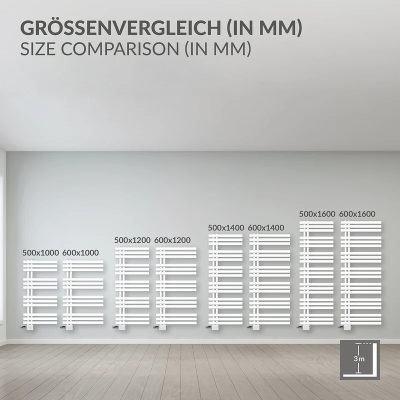 Design Badheizkörper 500x1200 mm Weiß
