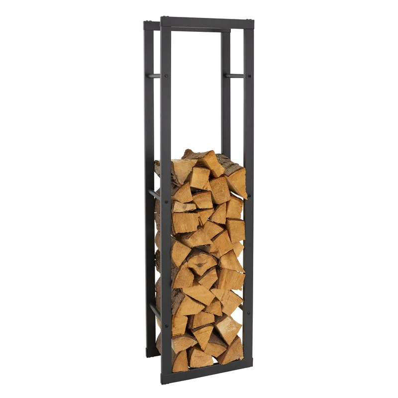 Kaminholzregal 40x150x25 cm Grau aus Metall ML-Design