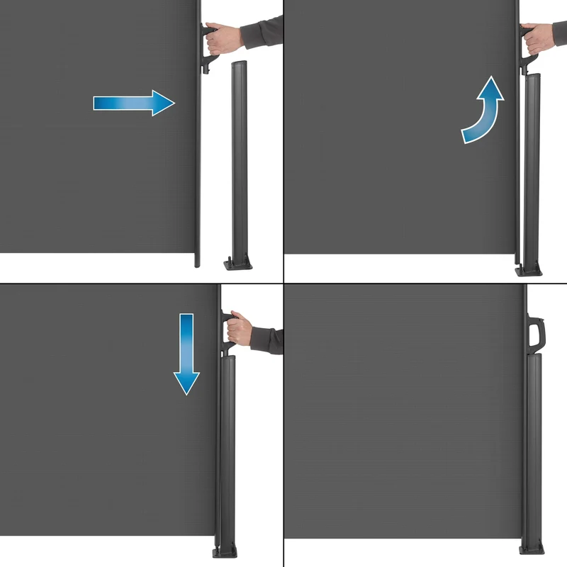 Seitenmarkise Sichtschutz 140x300 cm Anthrazit aus Polyester